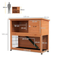 Load image into Gallery viewer, Rabbit Hutch Guinea Pig Hutch Wooden with No-Leak Tray, Asphalt Roof, Base, Antiseptic Wood Outdoor for 1-2 Rabbits 120 x 50 x 102cm - Orange
