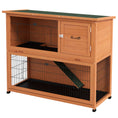 Load image into Gallery viewer, Rabbit Hutch Guinea Pig Hutch Wooden with No-Leak Tray, Asphalt Roof, Base, Antiseptic Wood Outdoor for 1-2 Rabbits 120 x 50 x 102cm - Orange
