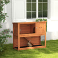 Load image into Gallery viewer, Rabbit Hutch Guinea Pig Hutch Wooden with No-Leak Tray, Asphalt Roof, Base, Antiseptic Wood Outdoor for 1-2 Rabbits 120 x 50 x 102cm - Orange
