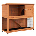 Load image into Gallery viewer, Rabbit Hutch Guinea Pig Hutch Wooden with No-Leak Tray, Asphalt Roof, Base, Antiseptic Wood Outdoor for 1-2 Rabbits 120 x 50 x 102cm - Orange
