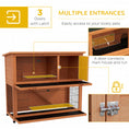 Load image into Gallery viewer, Rabbit Hutch Guinea Pig Hutch Wooden with No-Leak Tray, Asphalt Roof, Base, Antiseptic Wood Outdoor for 1-2 Rabbits 120 x 50 x 102cm - Orange

