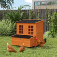 Load image into Gallery viewer, Wooden Chicken Coop, 39" Chicken House with Nesting Box, Pull-Out Tray, Waterproof Roof, Hen House Outdoor Poultry Cage for 2-4 Chickens, Rabbits, Small Animals, for Backyard, Orange
