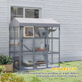 Load image into Gallery viewer, Large Cat House with Anti-Escape Floor, 81" H Wooden Catio Outdoor Cat Enclosure with Waterproof Cover, Walk in Door, Condo, Hammock, Ramp, Bridge, for 2-4 Cats
