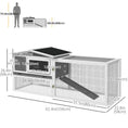 Load image into Gallery viewer, 61'' L 2-Story Rabbit Hutch Bunny Cage Small Animal House with Pull Out Tray, Detachable Run, Ramp, for Indoor Outdoor, Light Grey
