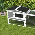Load image into Gallery viewer, 61'' L 2-Story Rabbit Hutch Bunny Cage Small Animal House with Pull Out Tray, Detachable Run, Ramp, for Indoor Outdoor, Light Grey
