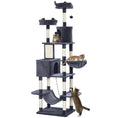 Load image into Gallery viewer, Cat Tree, 206cm Cat Tower with Sisal Scratching Posts and Board, Beds, Condos, Platforms, Hammocks, Toy Balls & Rope, Anti-Tip Kit, Kitten Activity Centre for Indoor, Dark Grey
