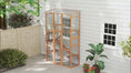 Load and play video in Gallery viewer, 99"H Wooden Cat Enclosure w/ 6 Jumping Platforms, Ramps & Window Access, Orange
