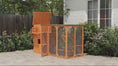 Load and play video in Gallery viewer, 45"H Large Cat Enclosure with 3-Level Design, Weatherproof Roof & Hiding Areas, Orange
