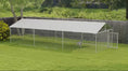 Load and play video in Gallery viewer, Outdoor Dog Kennel with Waterproof, UV Resistant Cover, 19.7' x 7.5' x 4.9', Silver
