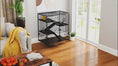 Load and play video in Gallery viewer, Hamster Cage with 4 Tiers, Deep Tempered Glass Bottom, 31"x19"x31.5", Black
