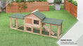 Load and play video in Gallery viewer, 2 Storey Large Bunny House, Guinea Pig Hutch with Double Run & Asphalt-Roof
