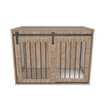 Load 3D model into Gallery viewer, Sliding Barn Door Furniture Style Dog Crate with Secure Door Lock for Large Dogs, Brown
