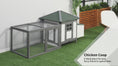 Load and play video in Gallery viewer, Chicken Coop with Run, Hen House with Nesting Box, Asphalt-Roof & Openable Top, Grey
