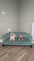 Load and play video in Gallery viewer, Pearl Design Dog Couch with Foam Cushion for Medium & Large Sized Dogs Green
