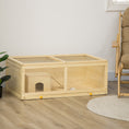 Load image into Gallery viewer, Wooden Hamster Cage, Small Animal Cage with Sliding Tray, Openable Top, Hut, Exercise Play House for Syrian Hamsters, Natural Wood Finish
