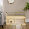 Load image into Gallery viewer, Wooden Hamster Cage, Small Animal Cage with Sliding Tray, Openable Top, Hut, Exercise Play House for Syrian Hamsters, Natural Wood Finish
