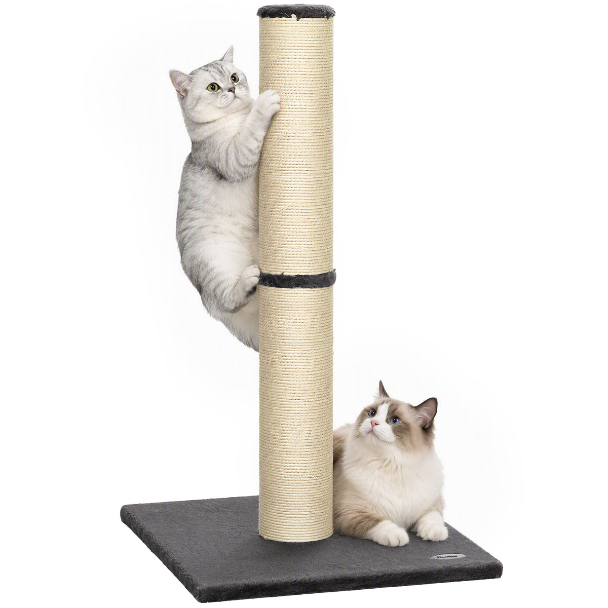 Cat Scratching Post, 80cm Tall Cat Scratch Post with Sisal Rope, Plush Base, Lightweight Claw Scratcher for Indoor Kittens, Dark Grey