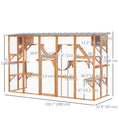 Load image into Gallery viewer, Catio, Large Outdoor Cat Enclosure with Cat Condos, Platforms, Ladders, Doors, Weather-Resistant Roof, Wooden Cat Cage for 1-4 Cats, Orange
