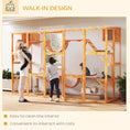 Load image into Gallery viewer, Catio, Large Outdoor Cat Enclosure with Cat Condos, Platforms, Ladders, Doors, Weather-Resistant Roof, Wooden Cat Cage for 1-4 Cats, Orange
