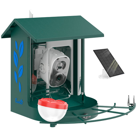 Smart Bird Feeder with Camera, AI Identify 16000+ Birds, 2K HD Live Video, Auto Video Capture, Motion Detection, Instant Arrival Alerts, 3W Solar Powered, Bird Lover Gifts