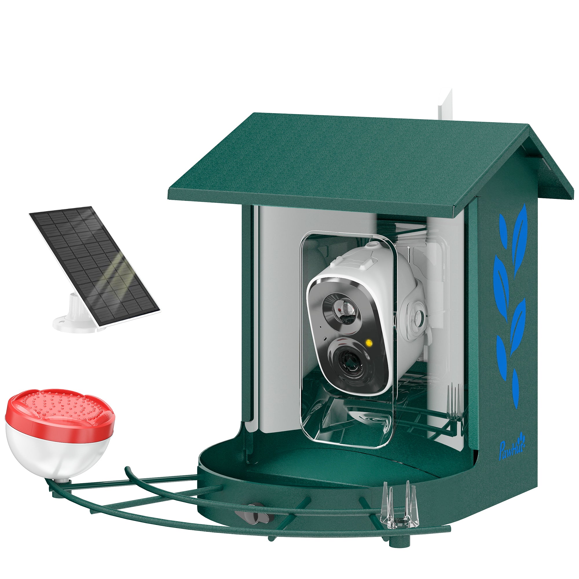 Smart Bird Feeder with Camera, AI Identify 16000+ Birds, 2K HD Live Video, Auto Video Capture, Motion Detection, Instant Arrival Alerts, 3W Solar Powered, Bird Lover Gifts