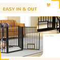 Load image into Gallery viewer, Dog Playpen, 30"H Pet Playpen, 6 Panels Puppy Exercise Pen Heavy Duty with Dog Gate & Cat Door, Indoor Outdoor Foldable Portable Dog Fence for Small & Medium Dogs
