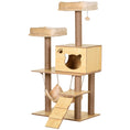 Load image into Gallery viewer, Wooden Cat Tree for Indoor Cats Climbing Tower for Large Cats with 5 Scratching Posts Hammock Toy Ball 130cm
