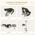Load image into Gallery viewer, 4Pcs Cat Wall Shelf with Scratching Post, Cat Wall Shelves for Relaxing, Climbing, Cat Wall With Soft Ladder, Hammock, Play Balls, Grey

