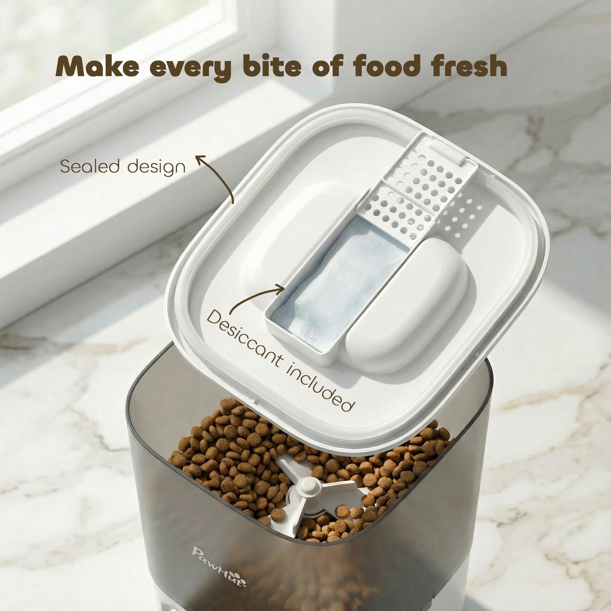 Automatic Cat Feeder w/ Stainless Steel Bowl, 4.5L Cat Food Dispenser with Timer Up to 6 Meals, Voice Recorder, Programmable Auto Pet Feeder with Portion Control, for Multi-Kittens