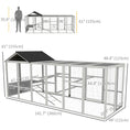 Load image into Gallery viewer, Outdoor Wooden Chicken Coop with Run, Ramps, Perches, Storage, Backyard Hen House with Combinable Design for 6 - 10 Chickens, 142" x 48" x 61", Grey
