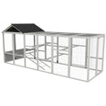 Load image into Gallery viewer, Outdoor Wooden Chicken Coop with Run, Ramps, Perches, Storage, Backyard Hen House with Combinable Design for 6 - 10 Chickens, 142" x 48" x 61", Grey
