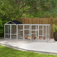 Load image into Gallery viewer, Outdoor Wooden Chicken Coop with Run, Ramps, Perches, Storage, Backyard Hen House with Combinable Design for 6 - 10 Chickens, 142" x 48" x 61", Grey
