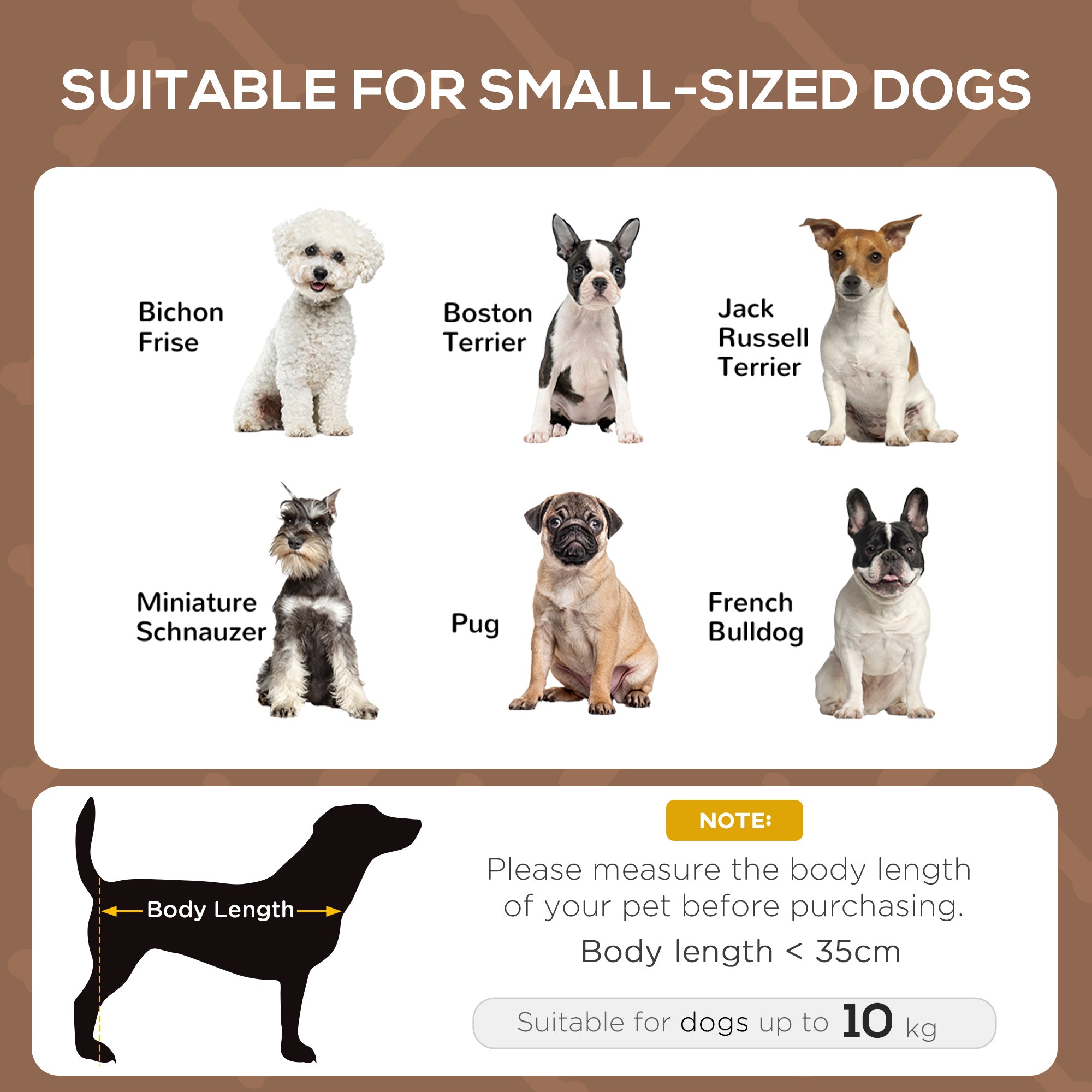 Raised Dog Bed Waterproof Elevated Pet Cot with Breathable Mesh UV Protection Canopy Brown, for Small Dogs, 61 x 46 x 62cm
