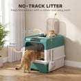 Load image into Gallery viewer, Cat Litter Box with Lid, Hooded Cat Litter Box with Pull-Out Drawer Tray, Scoop, Front Entry & Top Exit, 4 Deodorization Bags, Easy to Clean, Teal
