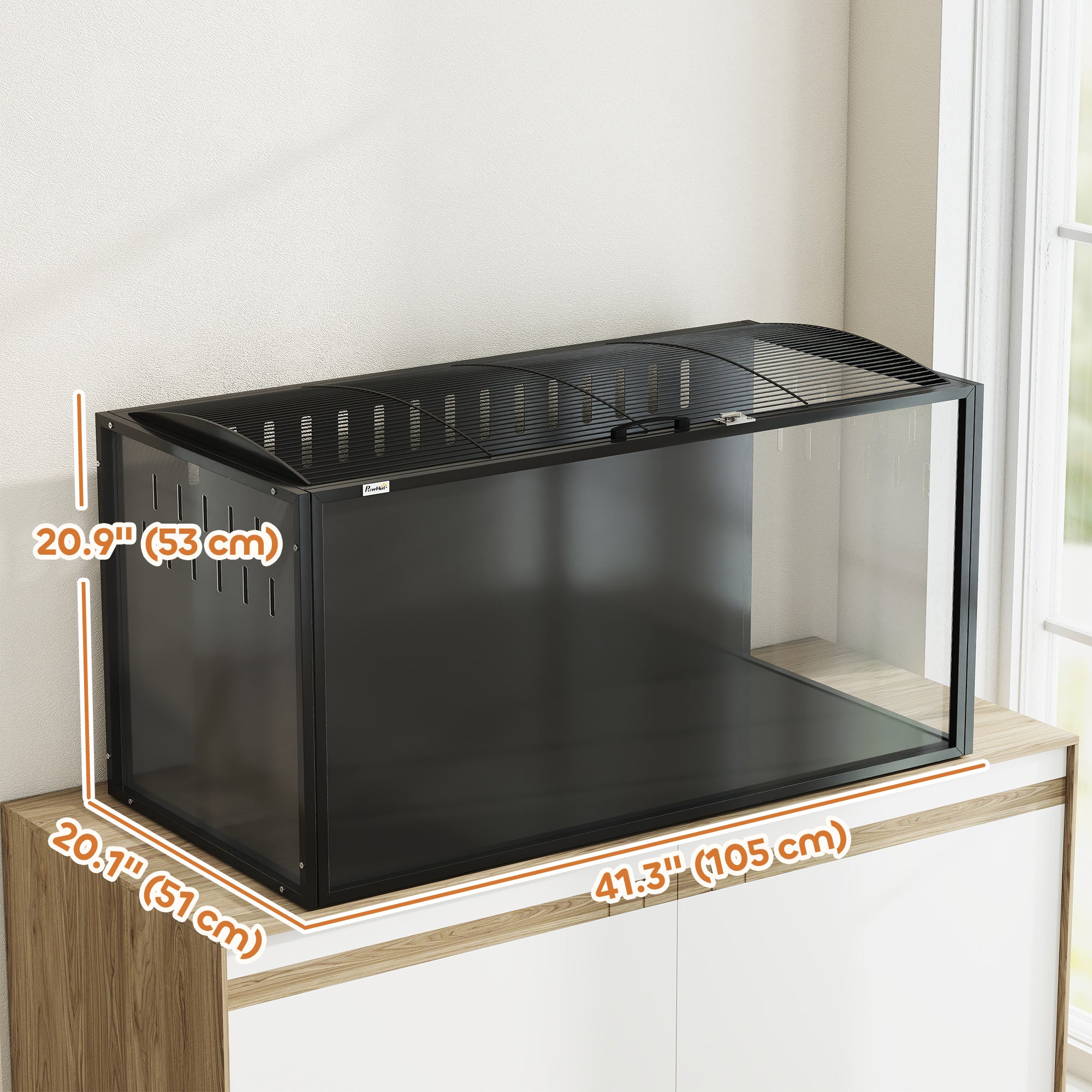 Hamster Cage, Large Hamster Habitats Steel Frame Chewproof, 0.53m² Transparent Small Animal Cage, Deep Bedding Space for Pets Enrichment, Openable Top, for Rats, Syrian, 41"