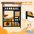Load image into Gallery viewer, Outdoor Cat House Wooden Cat Shelter, 4 Tier with Suspension Bridge, Balcony, Escape Doors Water-Resistant Roof, for 1-2 Cats
