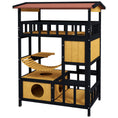 Load image into Gallery viewer, Outdoor Cat House Wooden Cat Shelter, 4 Tier with Suspension Bridge, Balcony, Escape Doors Water-Resistant Roof, for 1-2 Cats
