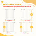 Charger l'image dans la visionneuse de la galerie, 29"-39" Wide Pet Gate with Door Dog Gate and Barrier Indoor for Stairs, 30 Inch Tall Pressure-Mounted Safety Gate, White
