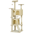 Charger l'image dans la visionneuse de la galerie, 63" Cat Tree, Cat Tower for Indoor Cats with Scratching Posts, Cat Condos, Bed, Platforms, Ramp, Toy Ball, Cat Activity Center, Cream White

