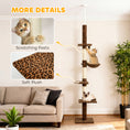 Load image into Gallery viewer, 91"-102" Cat Tree, 5-Tier Floor-to-Ceiling Cat Tower Kitty Activity Center w/ Scratching Post, Cozy Hammock Play Rest Post Pet Furniture for Jumping Climbing, Leopard Print
