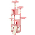Load image into Gallery viewer, Cat Tree, 70" Multi-Level Cat Tower for Indoor with 2 Condos, 2 Plush Top Perches, Hammock, Platforms, Toy Balls, Sisal Scratching Posts and Board, Pink
