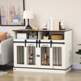 Load image into Gallery viewer, Dog Crate Furniture for Small and Large Dogs w/ Movable Divider, Dog Cage End Table with Shelves, Sliding Doors, 120 x 60 x 88.5cm, White
