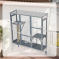 Load image into Gallery viewer, Catio Outdoor Cat Enclosure, Cat Window Box for 2-3 Cats with 2 Jumping Platforms & Scratching Post, Expendable Secure Window Perch House for Large Indoor Cats, Grey
