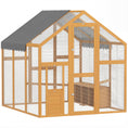 Load image into Gallery viewer, Large Wooden Chicken Coop for 6-8 Hens, Walk-in Chicken Run with Waterproof Cover, Nesting Boxes and Perches, Outdoor Poultry Cage Rabbit Hutch for Backyard, 66" x 72" x 72", Yellow
