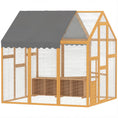 Load image into Gallery viewer, Large Wooden Chicken Coop for 6-8 Hens, Walk-in Chicken Run with Waterproof Cover, Nesting Boxes and Perches, Outdoor Poultry Cage Rabbit Hutch for Backyard, 66" x 72" x 72", Yellow
