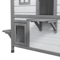 Load image into Gallery viewer,  2-story Cat House Outdoor, Weatherproof Wooden Cat Enclosure for Feral Cats with Escape Door, Openable Roof, Jumping Platforms, White
