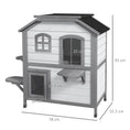 Load image into Gallery viewer,  2-story Cat House Outdoor, Weatherproof Wooden Cat Enclosure for Feral Cats with Escape Door, Openable Roof, Jumping Platforms, White
