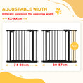 Load image into Gallery viewer, Dog Gate Stair Gate Pressure Fit Pets Barrier Auto Close for Doorway Hallway, 74-87cm Wide Adjustable, Black
