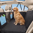 Load image into Gallery viewer, Dog Car Seat Cover, Waterproof Dog Travel Hammock with Non-Slip & Anti-Scratch Surface, Mesh Window and Pockets, Foldable Back Seat Cover for Cars, Trucks and SUVs, Blue

