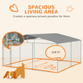Load image into Gallery viewer, Dog Kennel Outdoor Run Fence with Roof, Steel Lock, Mesh Sidewalls for Backyard & Patio, 15.1' x 15.1' x 7.5'
